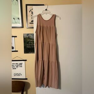 Everlane Blush Sleeveless Tiered Maxi Sundress